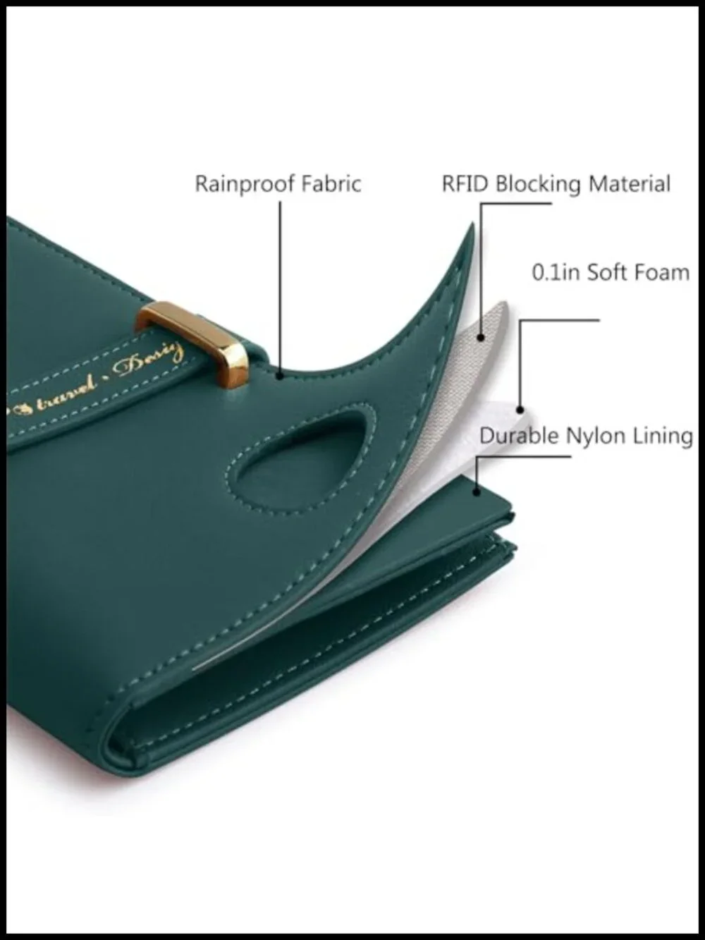 Travel Passport Wallet with AirTag Holder RFID Blocking Faux Leather